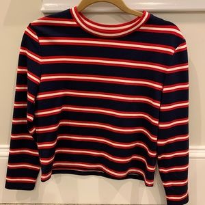 Halogen Petite Striped Cropped Top